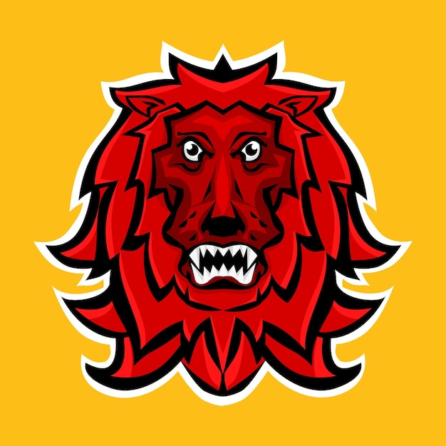 Hoofdleeuw esports-logo agressieve mascotte voor je teamspel