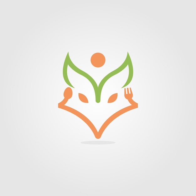 hoofdvos voedsel en gezondheid logo desgin pictogram vector