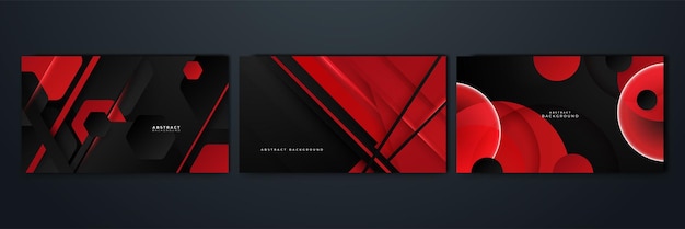 Hoog contrast rode en zwarte glanzende strepen Abstract tech grafische achtergrondontwerp Vector bedrijfsachtergrond Vectorillustratie