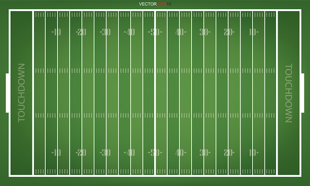 Hoogste meningen van Amerikaans voetbalgebied. groen graspatroon voor sportachtergrond.