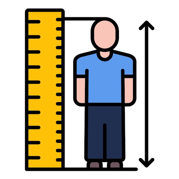 Vector hoogtecontrole platte illustratie