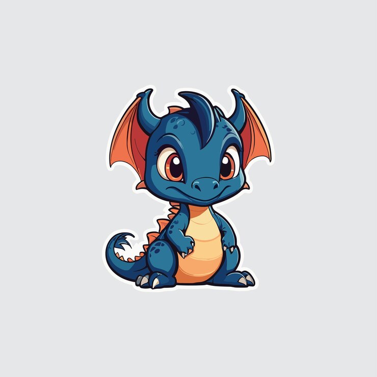 Vector hoogwaardige cuteee baby dragon premium sticker deel 12