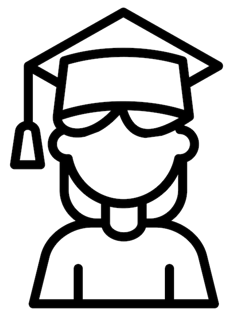 Hoogwaardige moderne en platte vector zakelijke icoon van een vrouwelijke student op een geïsoleerde achtergrond