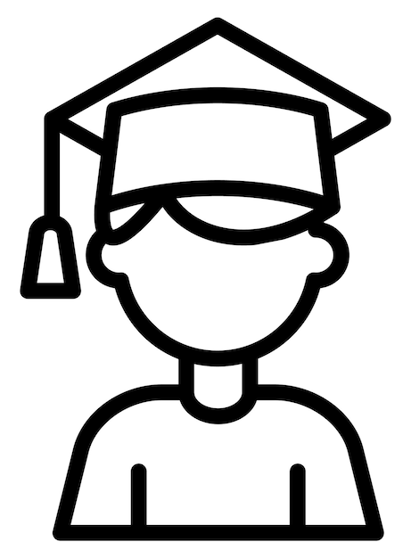 Hoogwaardige moderne en platte vector zakelijke icoon van mannelijke student op een geïsoleerde achtergrond