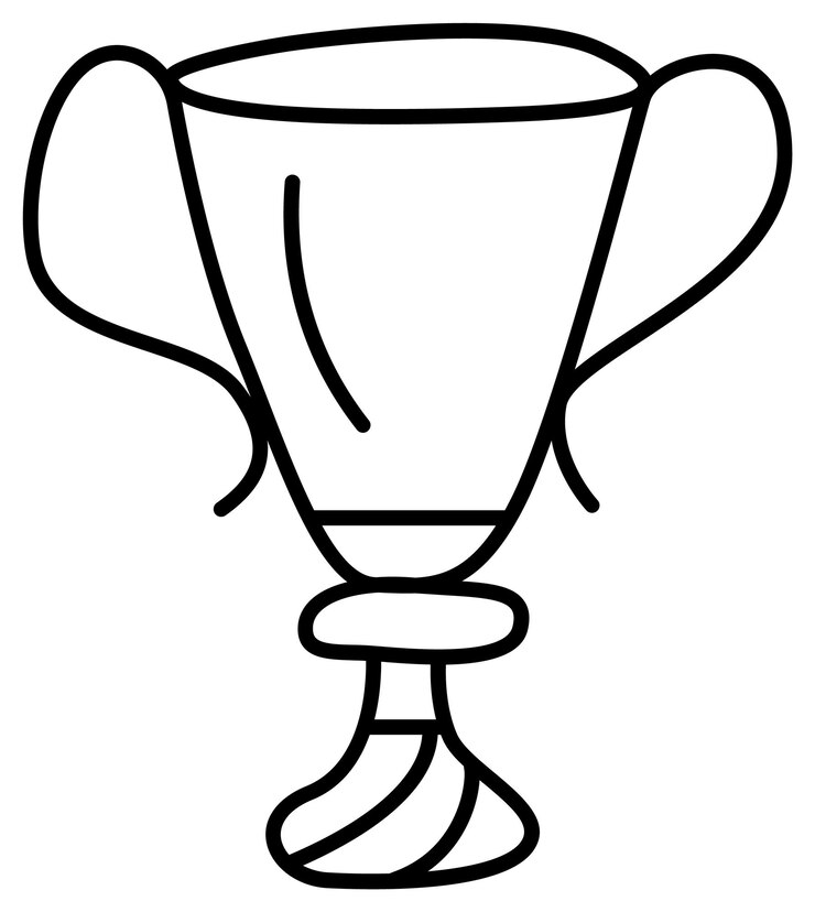 Vector hoogwaardige moderne en platte vector zakelijke icoon van met de hand getekende trofee op geïsoleerde achtergrond