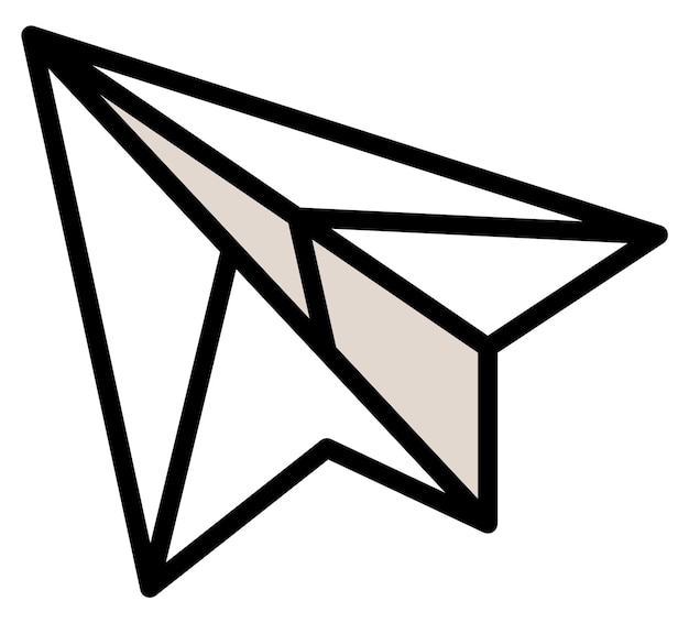 Hoogwaardige moderne en platte vector zakelijke icoon van papieren vliegtuig op geïsoleerde achtergrond