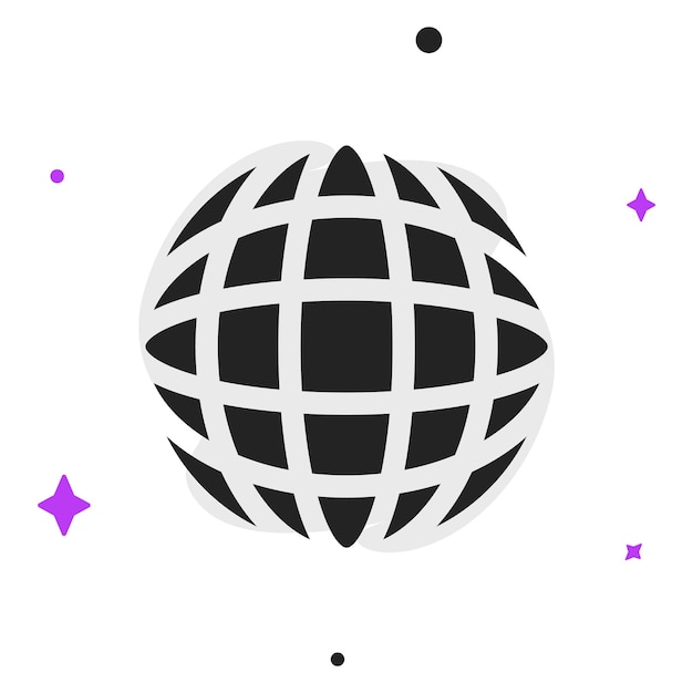 Hoogwaardige moderne vector icoon van Global op een sterrenachtergrond