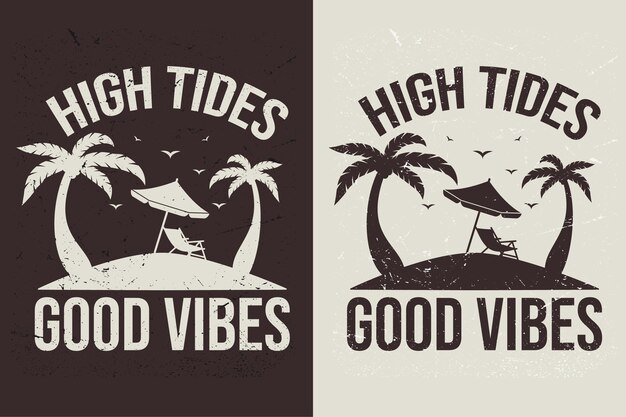 Hoogwater goede vibes Typografie T-shirtontwerp