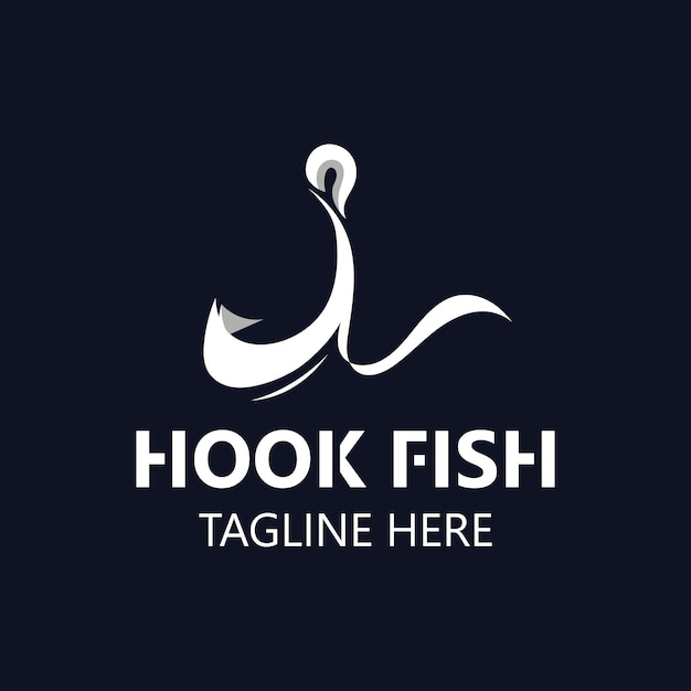 Hook Fishing logo eenvoudige en moderne vintage rustieke vectorillustratie ontwerp stijl sjabloon