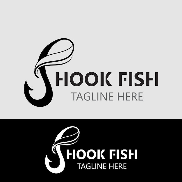 Hook Fishing logo simple and modern vintage rustic vector design style template illustration