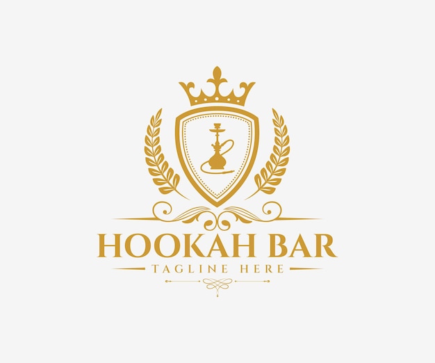 Hookah lounge. shisha bar logo