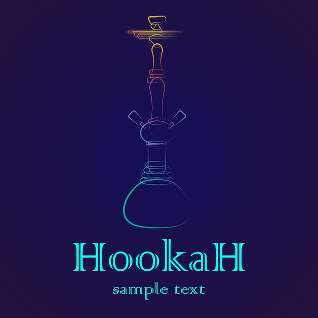 Vector hookah outline gradient