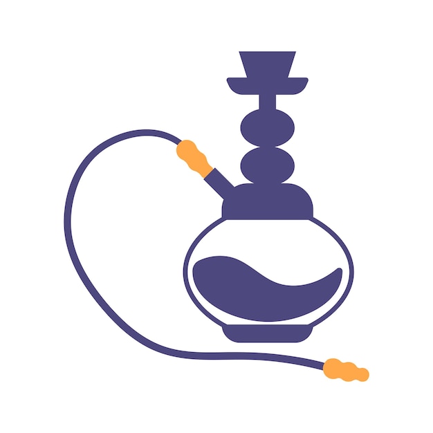 Hookah purple color in flat style hookah smoking concept vector illustration