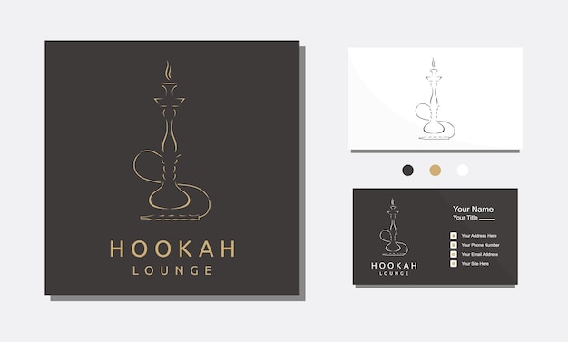 Premium Vector | Hookah shisha smoking gold logo icon vector template