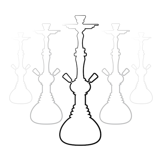 Hookah silhouettes on white