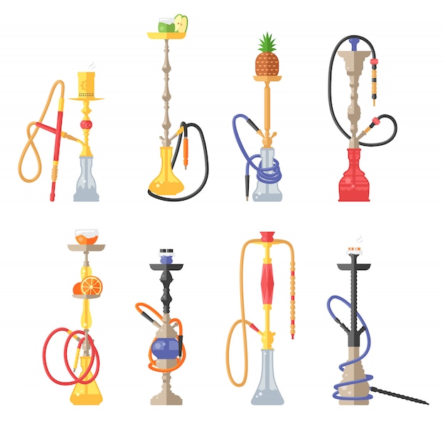 Hookah vector icons illustration