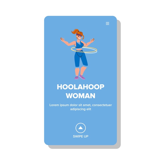 Hoolahoop woman vector