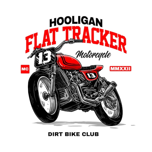 Vettore motociclo hooligan flat tracker