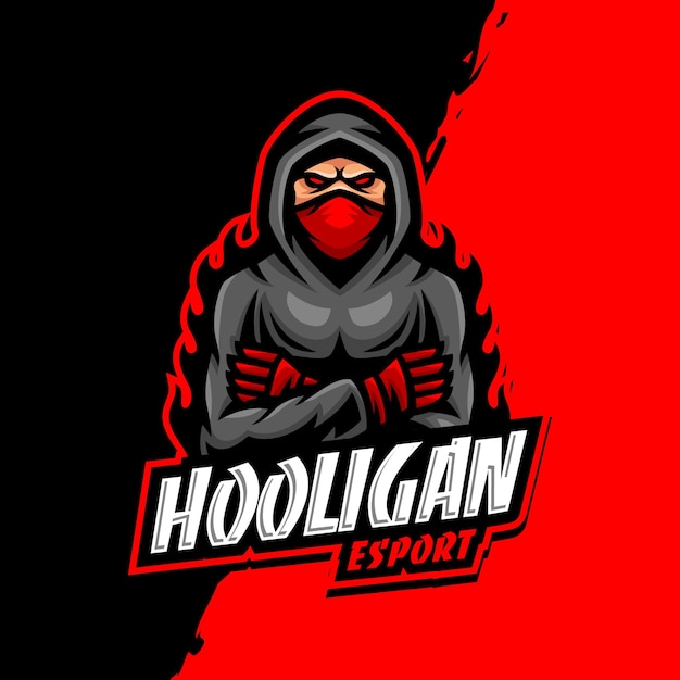 Gioco esport del logo della mascotte di hooligan