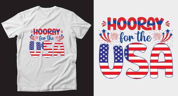 アメリカのhooray7月4日tシャツデザイン