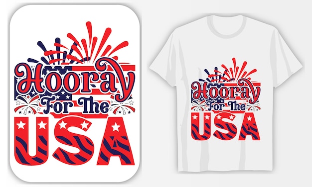 Vettore evviva per gli usa il 4 luglio tshirt design