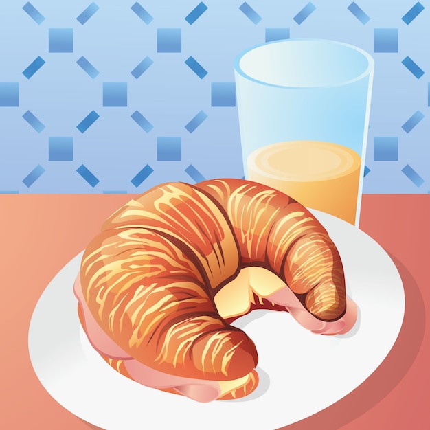 Vector hoorn brood croissant