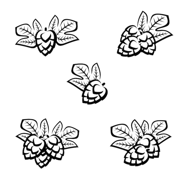 Hop set Collection icon hops Vector