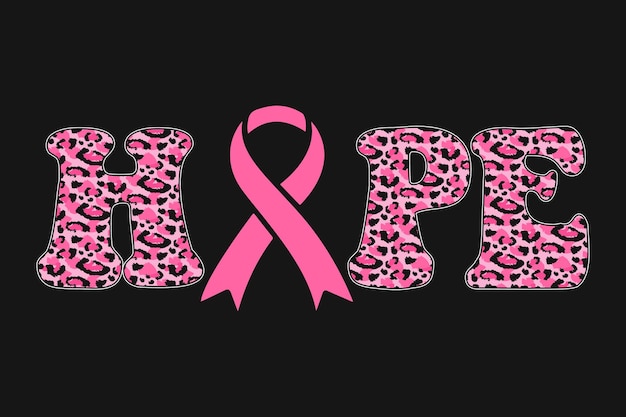 Vector hope breast cancer awareness t-shirt