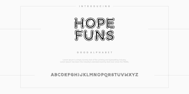 Vector hope funs font set aplhabet typography vector illustrations