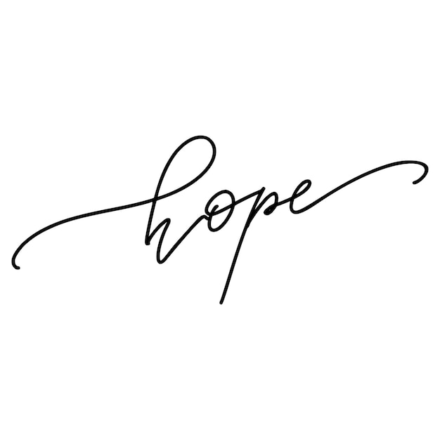 Hope hand drawn lettering. Vector illustration