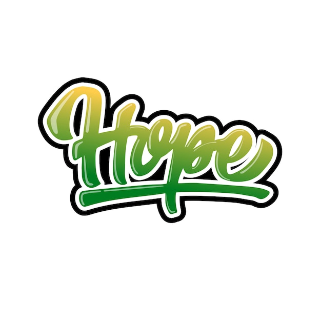 Vector hope hand lettering design