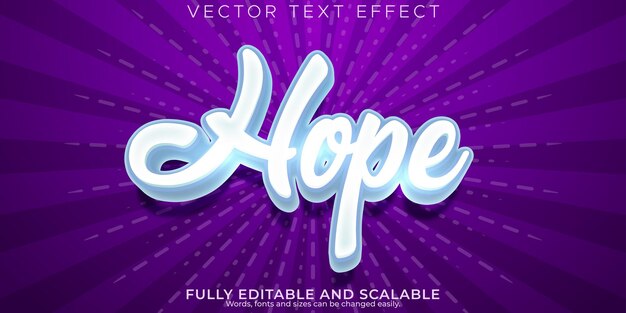 Vector hope text effect editable cartoon and sticker text stylex9