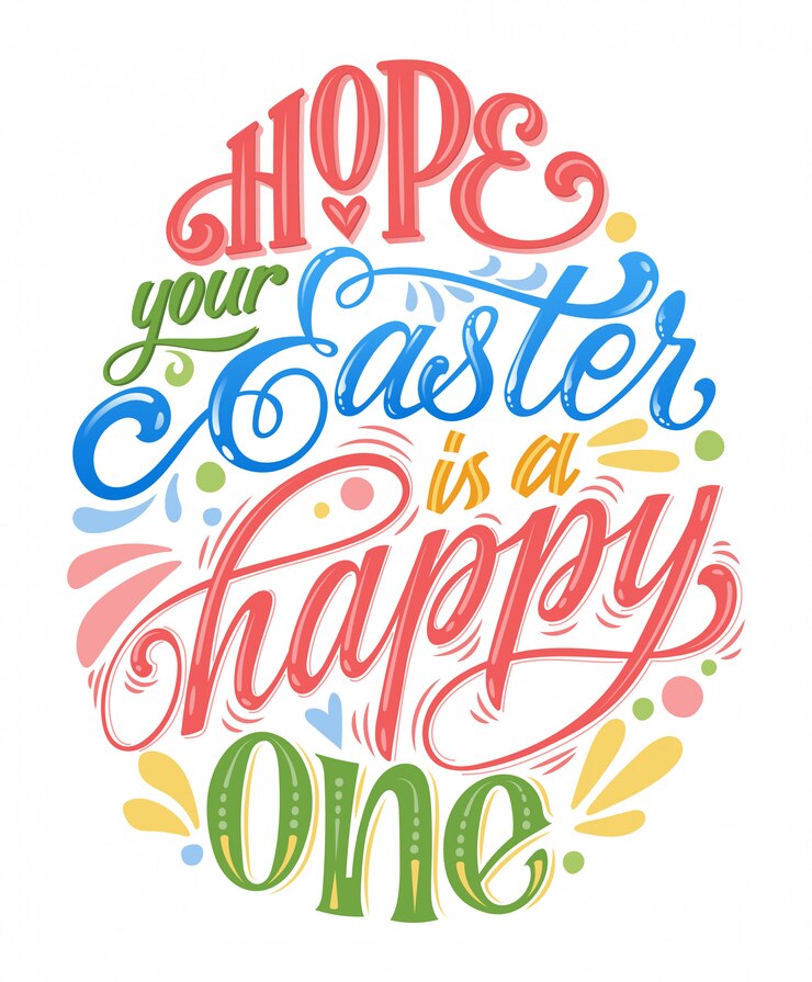Hope your Easter is a happy one - hand drawn easter lettering 
