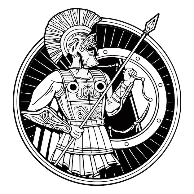 Vector hoplite coin