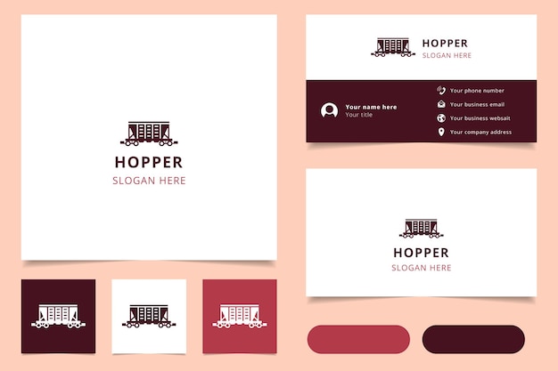 Hopper logo design with editable slogan branding book and