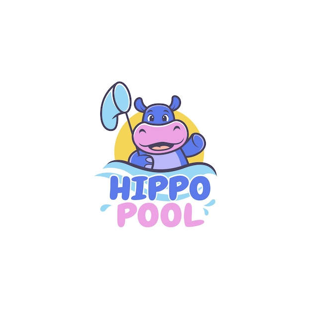 Вектор логотипа талисмана Hoppo Pool