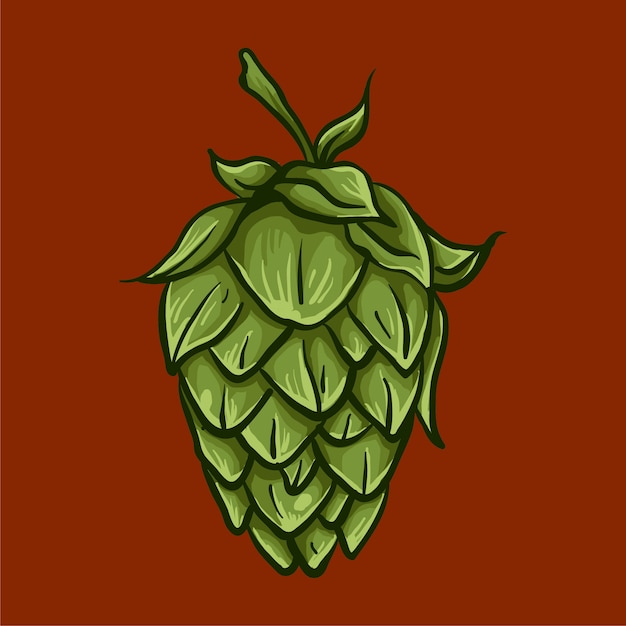 Vector hops beer hand drawn illustration