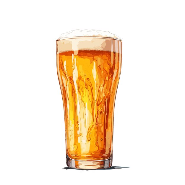 Vector hopside naar beneden bier glas illustratie