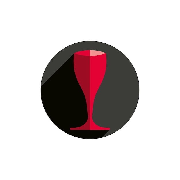 HoReCa grafisch element, verfijnd champagneglas. Het conceptuele symbool van het alcoholthema, voor gebruik in reclame.