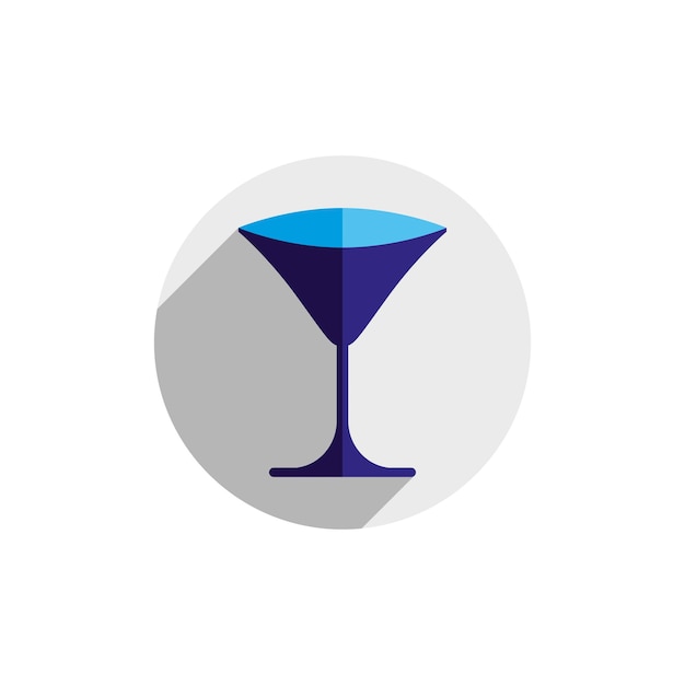 HoReCa graphic element, sophisticated martini glass. Alcohol theme conceptual symbol, party and leisure idea.