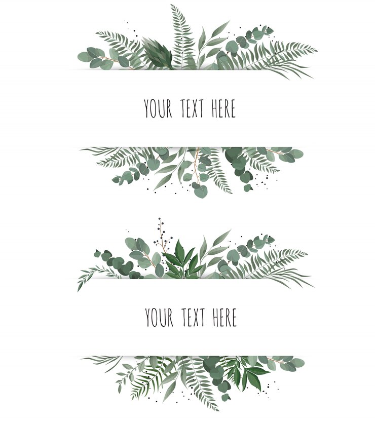 Vector 水平植物ベクターデザインバナー。