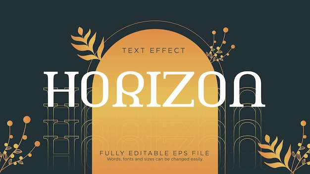 Tipo di carattere effetto testo logo horizon serif