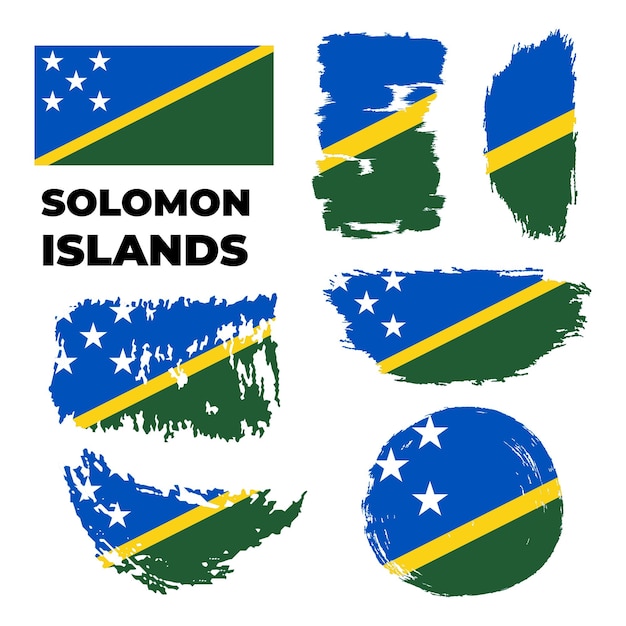 Horizontal abstract grunge brushed flag of solomon islands