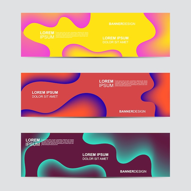 Horizontal abstract liquid banner template