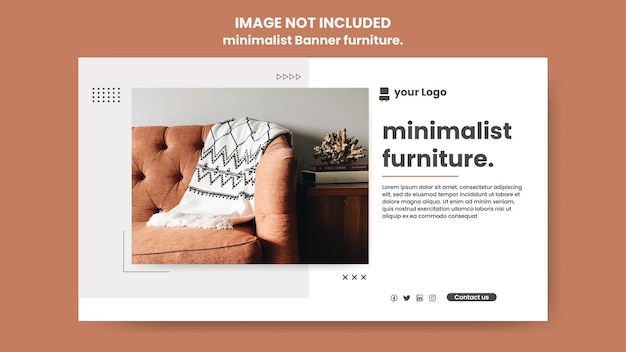 Horizontal banner or facebook cover with minimal design and home furniture discount