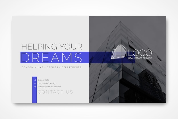 Vector horizontal banner template for business