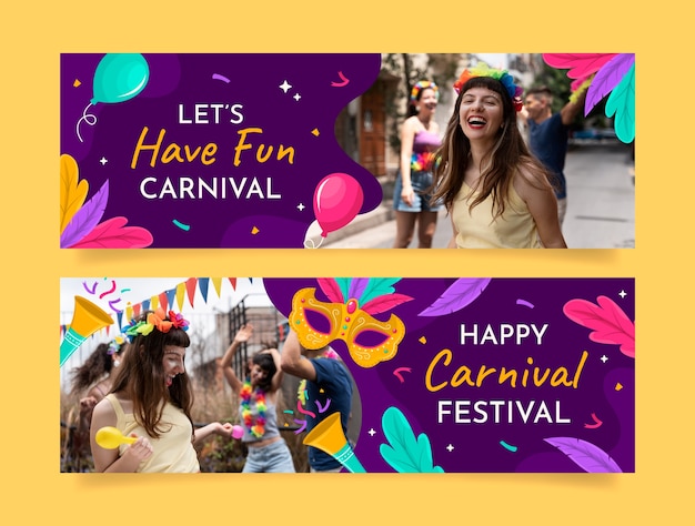 Horizontal banner template for carnival party celebration