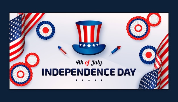 Horizontal banner template for usa independence day celebration