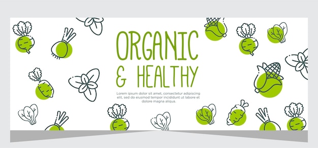 Horizontal banner template for vegetarian