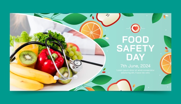 Vector horizontal banner template for world food safety day awareness